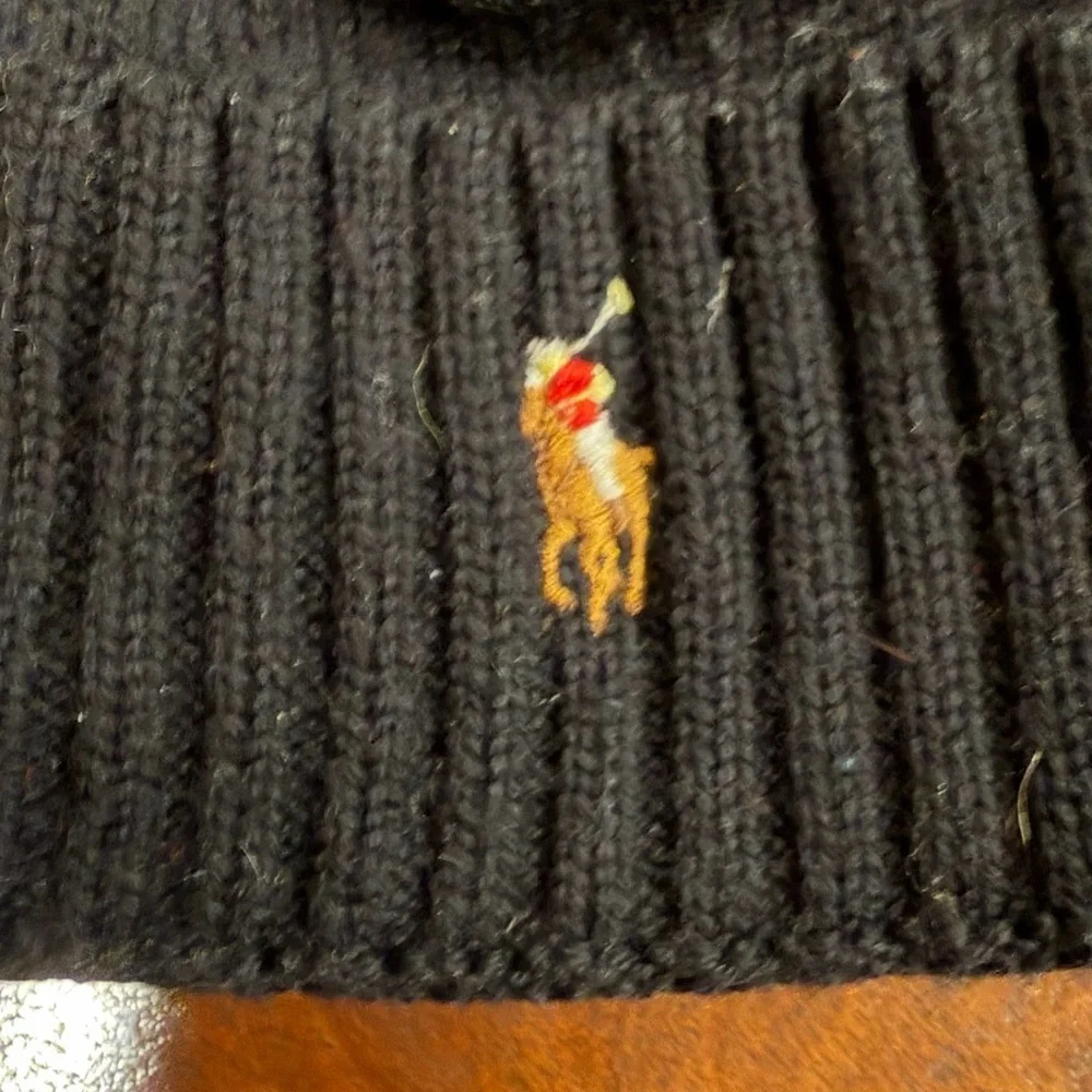 Vintage Polo by Ralph Lauren Black Knit Hat for Infant